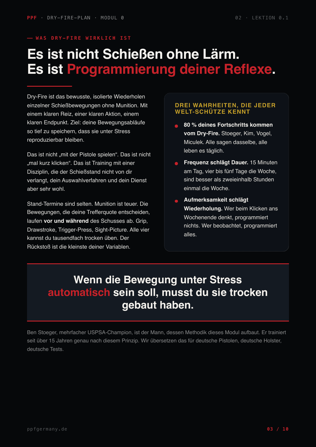 Modul 0 · Was Dry-Fire wirklich ist