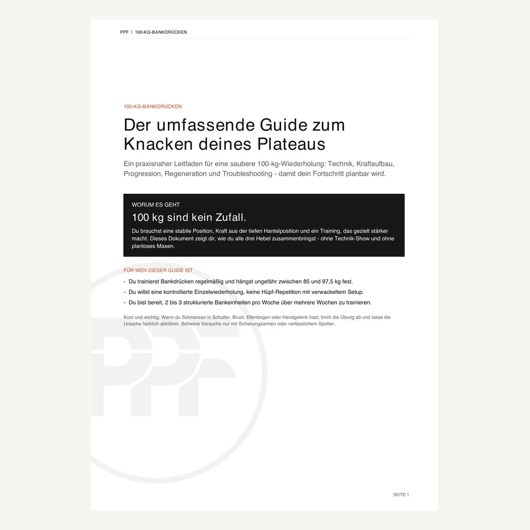 Der umfassende Guide zum Knacken deines 100-kg-Bankdrücken-Plateaus