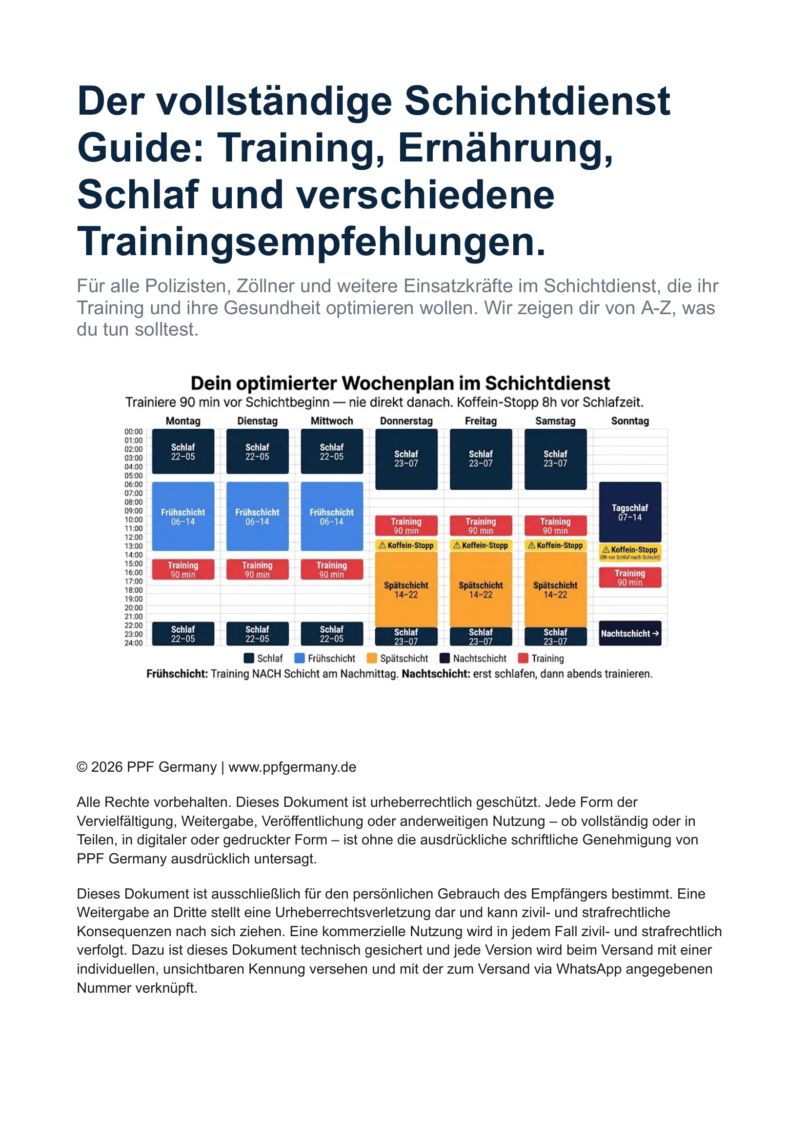 Der vollständige Schichtdienst-Guide: Training, Ernährung & Schlaf für Einsatzkräfte