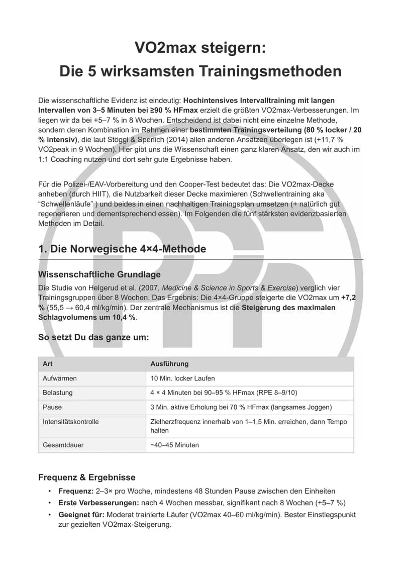 VO2max steigern: Die 5 wirksamsten Trainingsmethoden