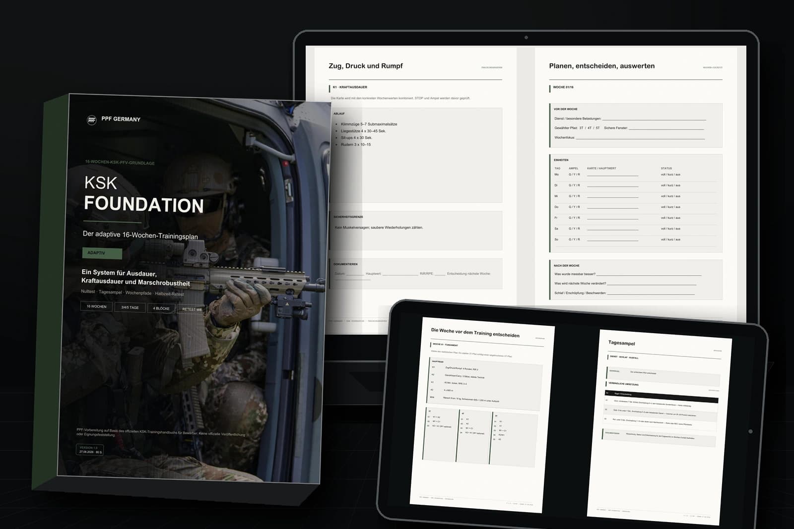 KSK Foundation mit Plan, Trainingsseite und Wochen-Cockpit