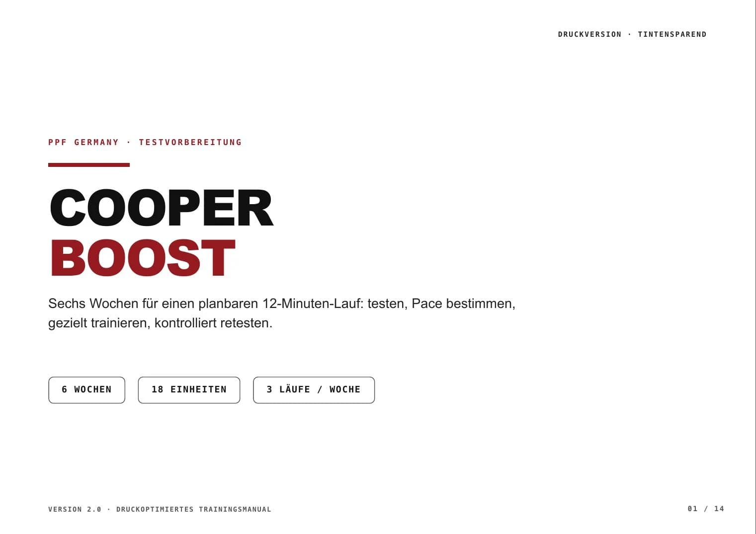Helle Druckversion von Cooper Boost