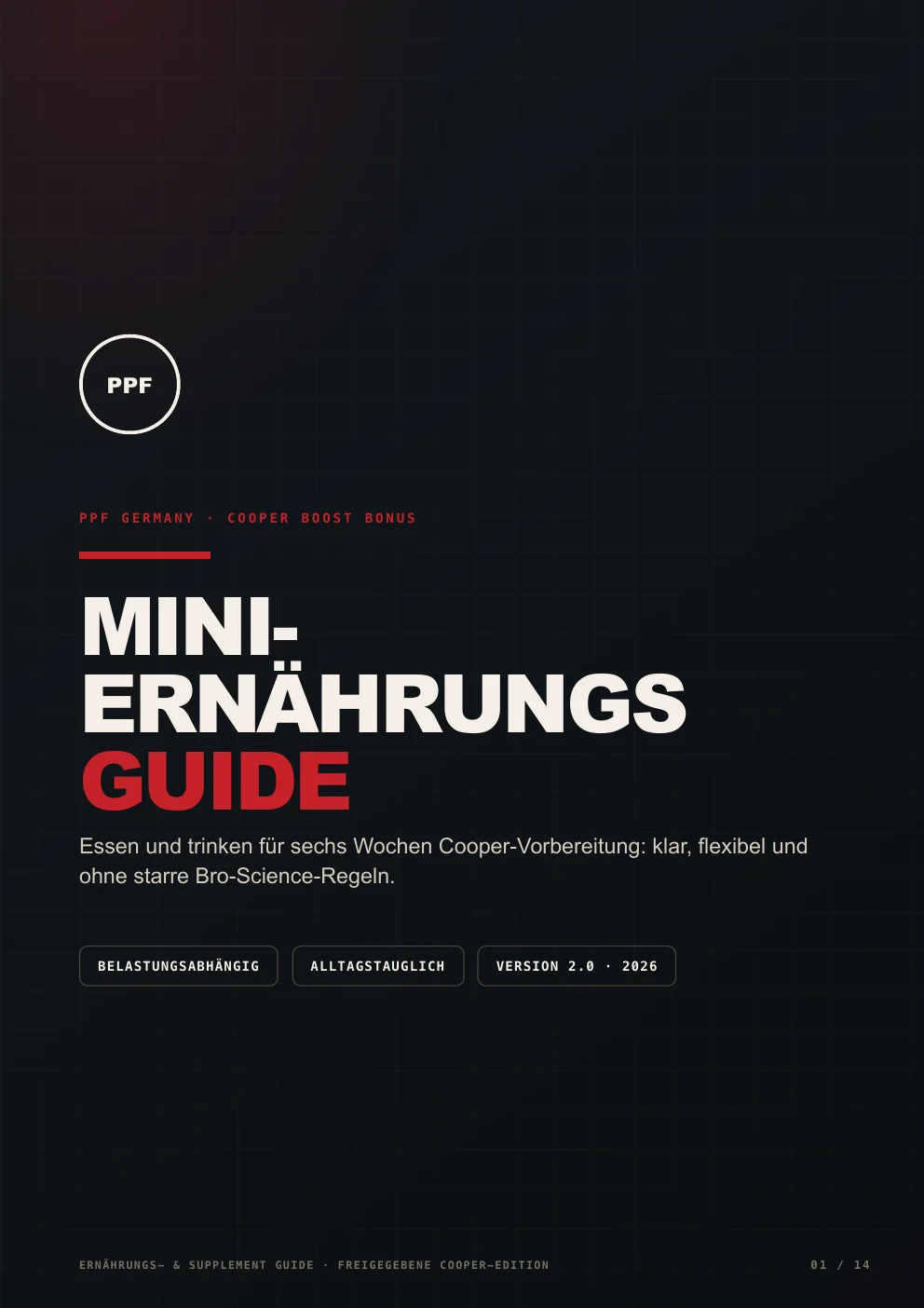 Cover des PPF Ernährungs- und Supplement Guides