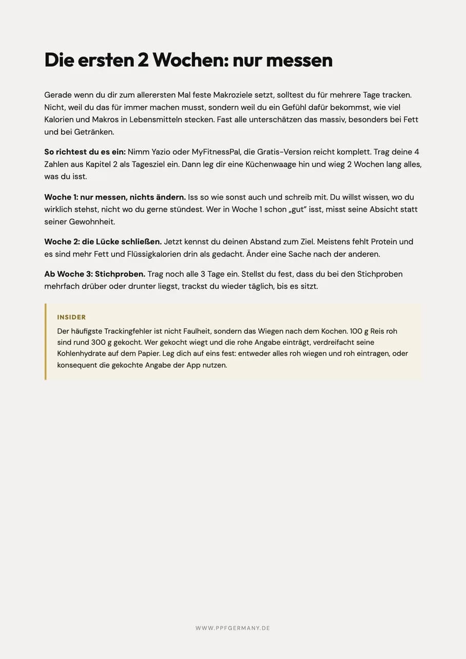 Seite aus dem Guide: Tracking- und Wiege-Protokoll